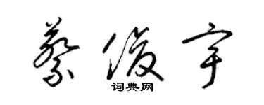 梁锦英蔡俊宇草书个性签名怎么写
