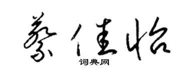 梁锦英蔡佳怡草书个性签名怎么写