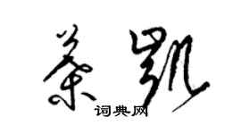 梁锦英叶凯草书个性签名怎么写