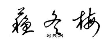 梁锦英苏冬梅草书个性签名怎么写