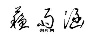 梁锦英苏雨涵草书个性签名怎么写