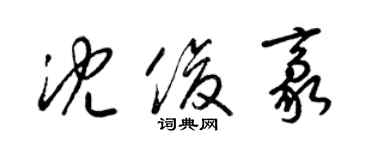 梁锦英沈俊豪草书个性签名怎么写