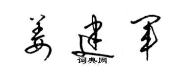 梁锦英姜建军草书个性签名怎么写