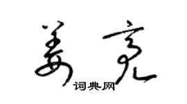 梁锦英姜亮草书个性签名怎么写