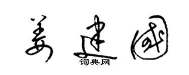 梁锦英姜建国草书个性签名怎么写