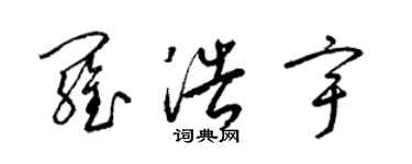 梁锦英罗浩宇草书个性签名怎么写