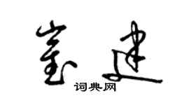 梁锦英崔建草书个性签名怎么写