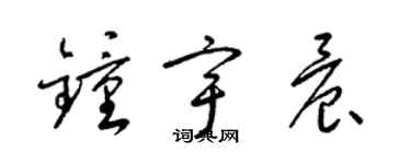 梁锦英钟宇晨草书个性签名怎么写
