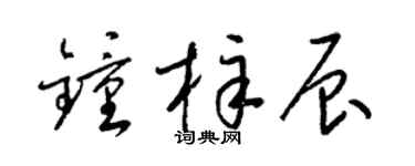 梁锦英钟梓辰草书个性签名怎么写