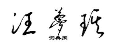梁锦英汪梦琪草书个性签名怎么写