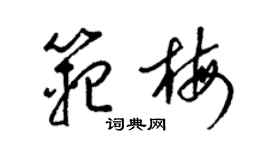 梁锦英范梅草书个性签名怎么写