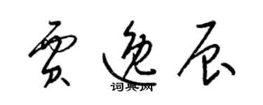 梁锦英贾逸辰草书个性签名怎么写