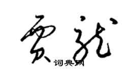 梁锦英贾龙草书个性签名怎么写
