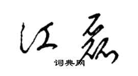 梁锦英江磊草书个性签名怎么写