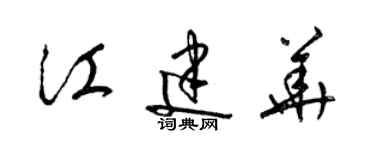 梁锦英江建华草书个性签名怎么写