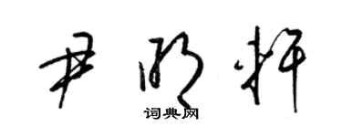 梁锦英尹明轩草书个性签名怎么写