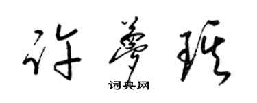 梁锦英许梦琪草书个性签名怎么写