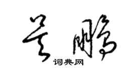 梁锦英吴鹏草书个性签名怎么写