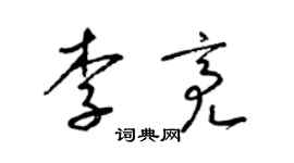 梁锦英李亮草书个性签名怎么写