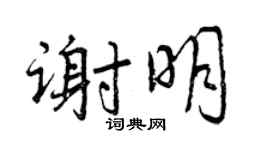 曾庆福谢明行书个性签名怎么写