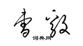 梁锦英曹毅草书个性签名怎么写