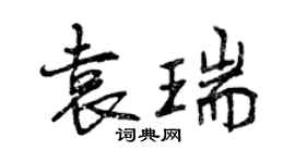 曾庆福袁瑞行书个性签名怎么写