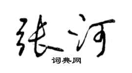 曾庆福张河行书个性签名怎么写