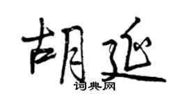 曾庆福胡延行书个性签名怎么写
