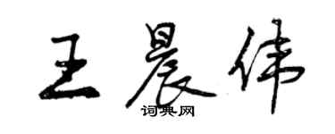 曾庆福王晨伟行书个性签名怎么写