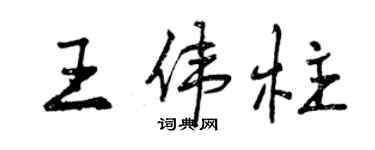 曾庆福王伟柱行书个性签名怎么写