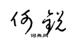 梁锦英何锐草书个性签名怎么写