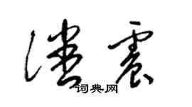 梁锦英潘震草书个性签名怎么写