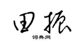 梁锦英田振草书个性签名怎么写