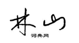 梁锦英林山草书个性签名怎么写