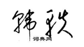 梁锦英韩轶草书个性签名怎么写