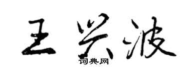 曾庆福王兴波行书个性签名怎么写