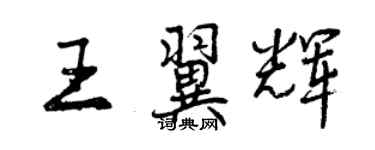 曾庆福王翼辉行书个性签名怎么写