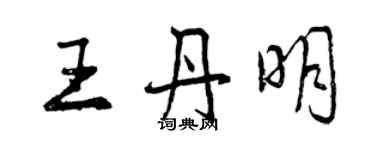 曾庆福王丹明行书个性签名怎么写