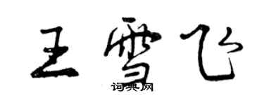 曾庆福王雪飞行书个性签名怎么写