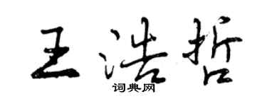曾庆福王浩哲行书个性签名怎么写