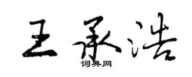 曾庆福王承浩行书个性签名怎么写