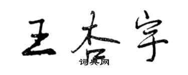 曾庆福王杏宇行书个性签名怎么写