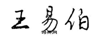 曾庆福王易伯行书个性签名怎么写