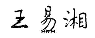 曾庆福王易湘行书个性签名怎么写