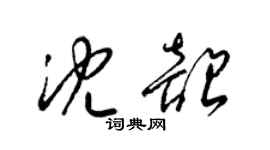 梁锦英沈韶草书个性签名怎么写