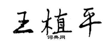 曾庆福王植平行书个性签名怎么写