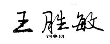 曾庆福王胜敏行书个性签名怎么写