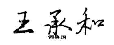 曾庆福王承和行书个性签名怎么写