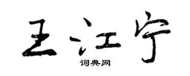 曾庆福王江宁行书个性签名怎么写