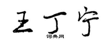 曾庆福王丁宁行书个性签名怎么写